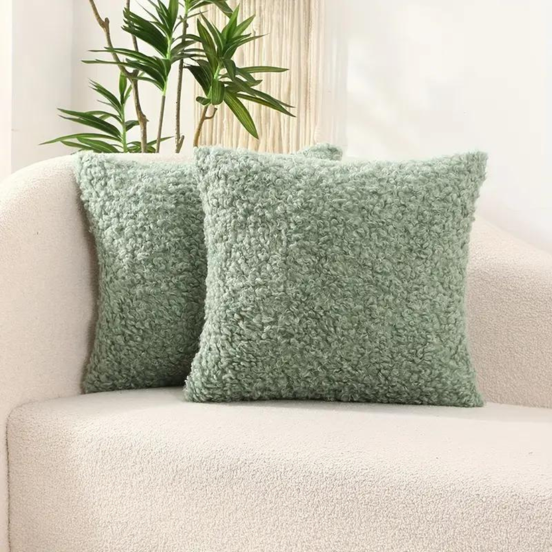 Teddy Cushion Cover in Mint Green