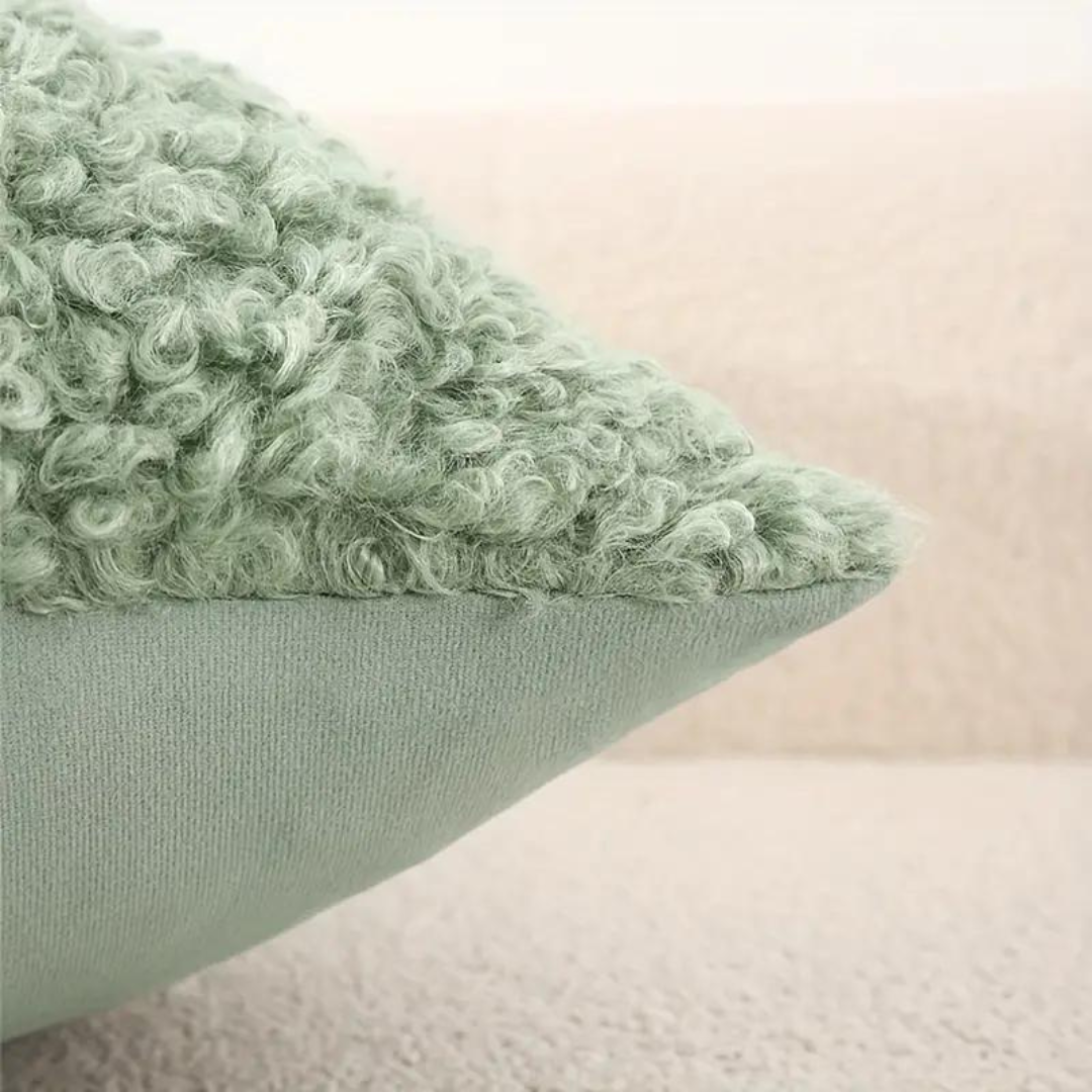 Teddy Cushion Cover in Mint Green