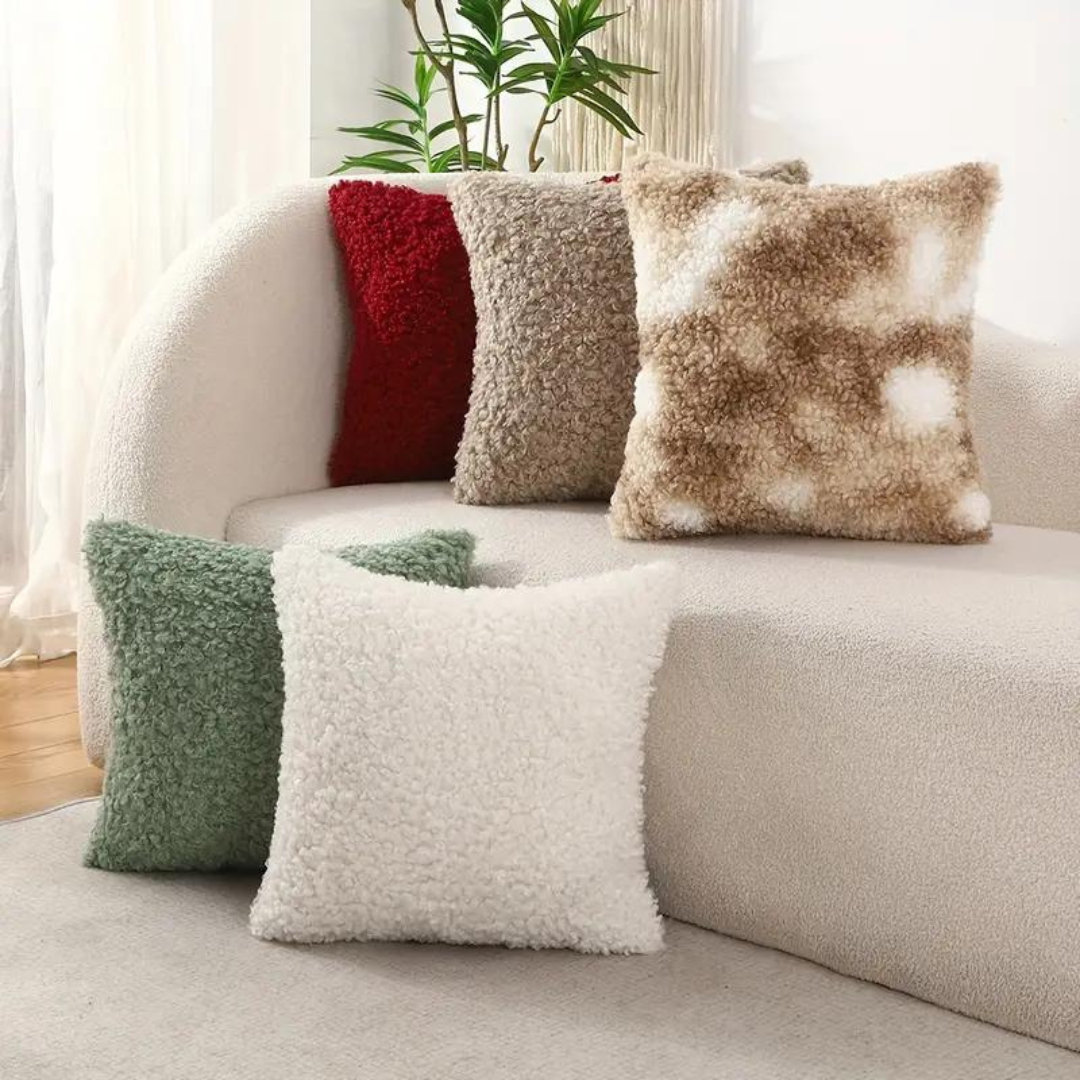 Teddy Cushion Cover in Light Brown