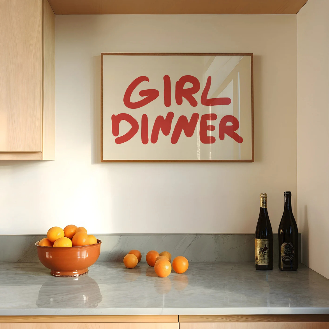 Girl Dinner Canvas Poster