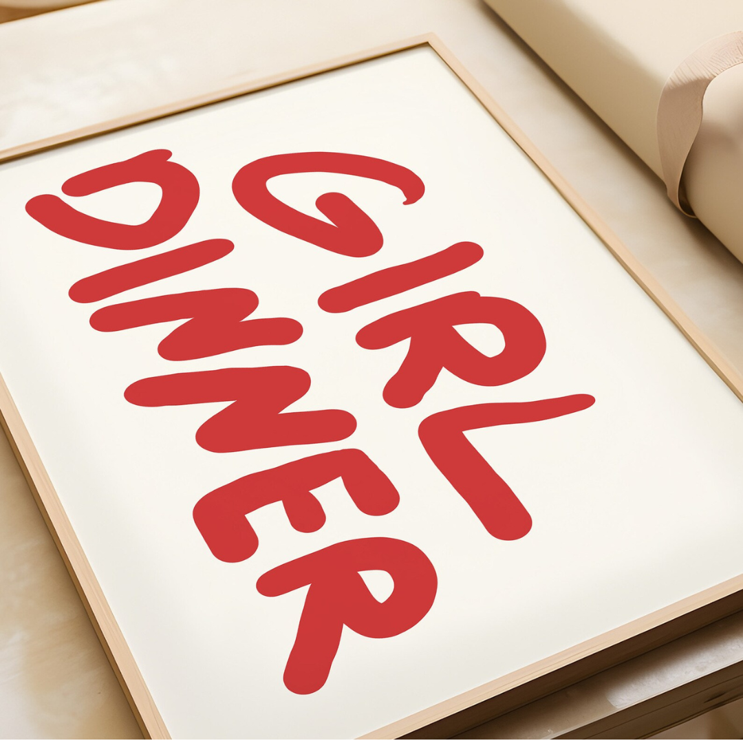 Girl Dinner Canvas Poster