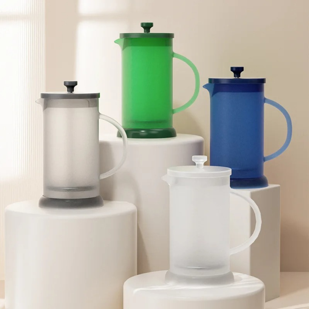 Frosted Glass French Press in Blue – 1L