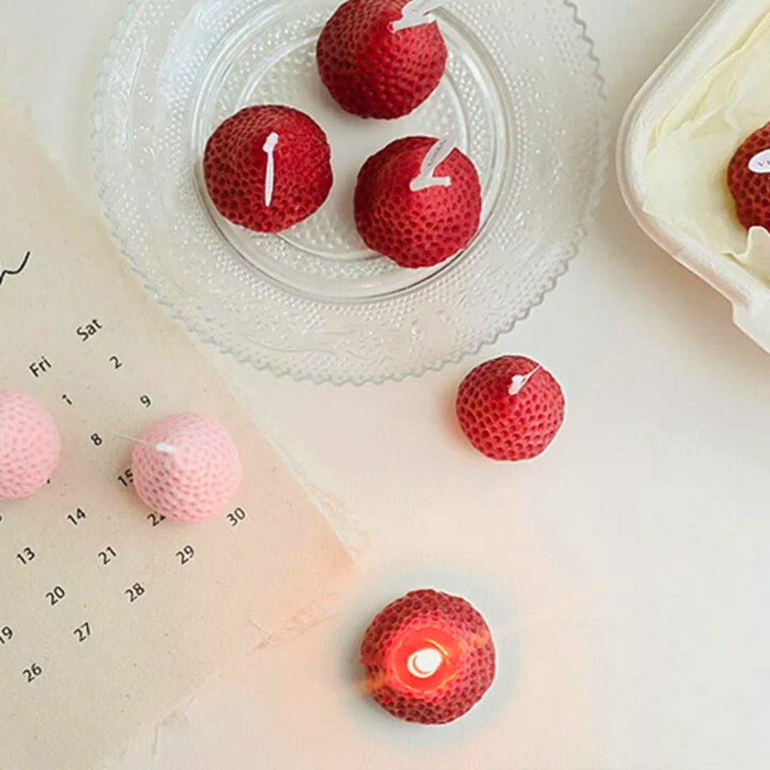 Strawberry Scented Candle - Set of 2
