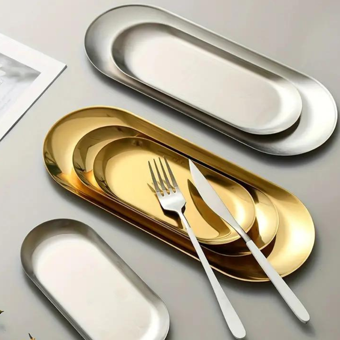 Stainless Steel Tray in Gold