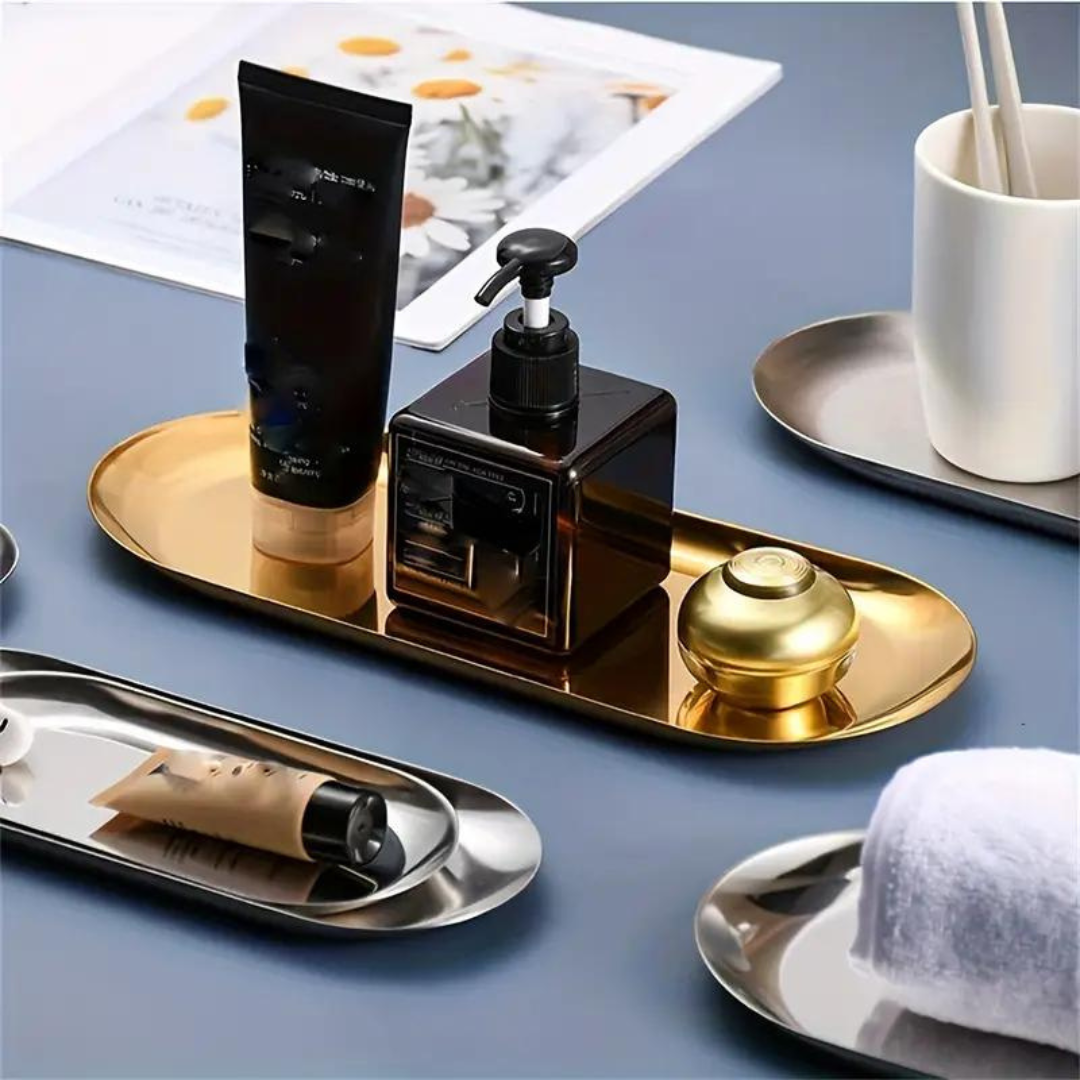 Stainless Steel Tray in Gold