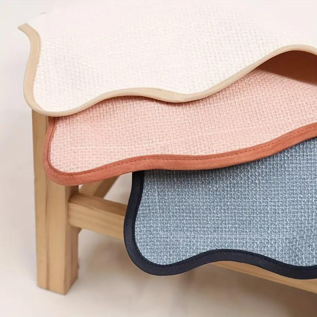 Scalloped Cushion Cover in Blue