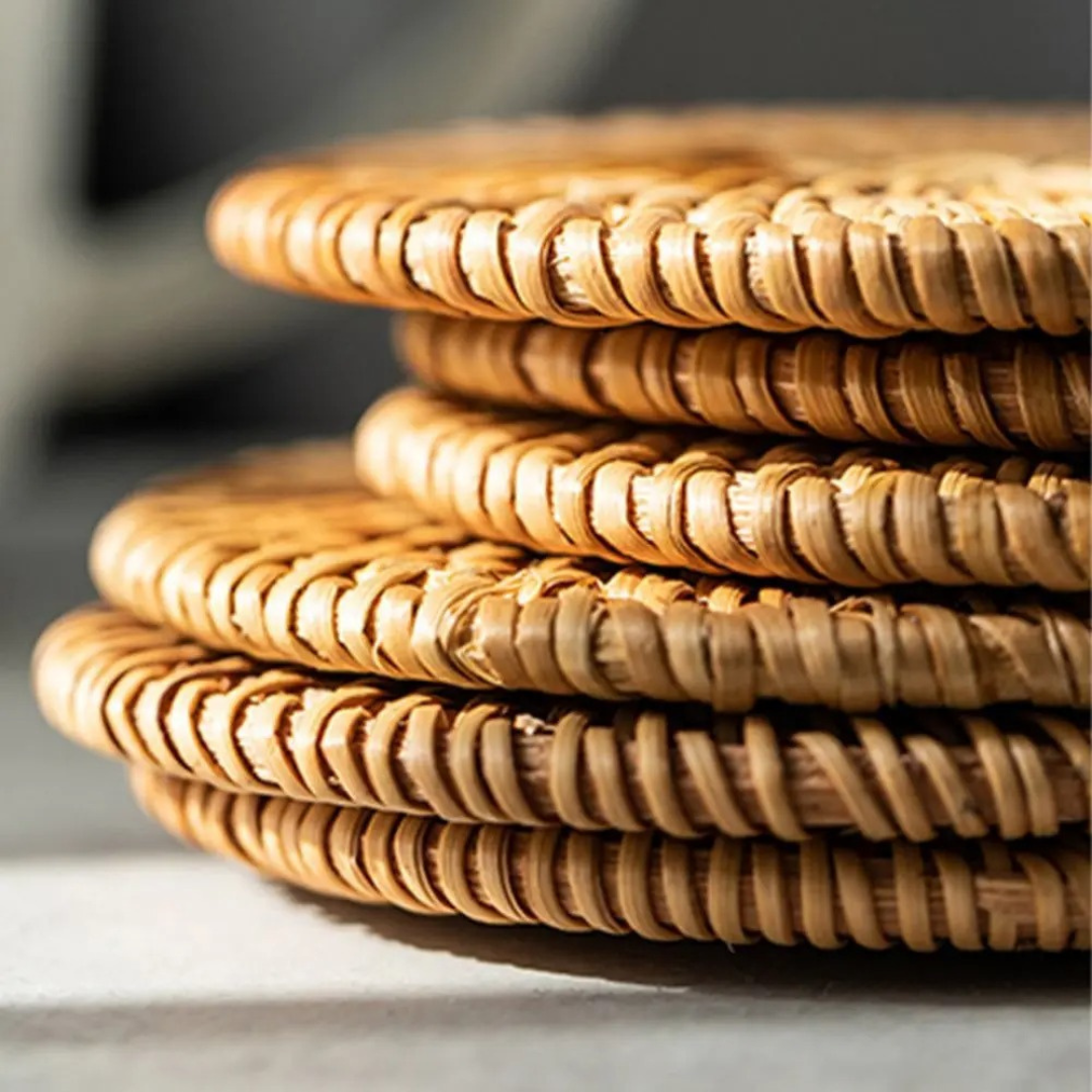 Rattan Coasters - Set of 2