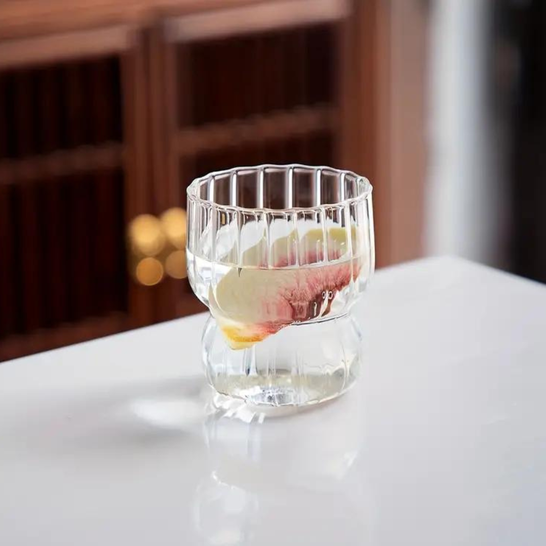 Ribbed Borosilicate Glass Tumbler