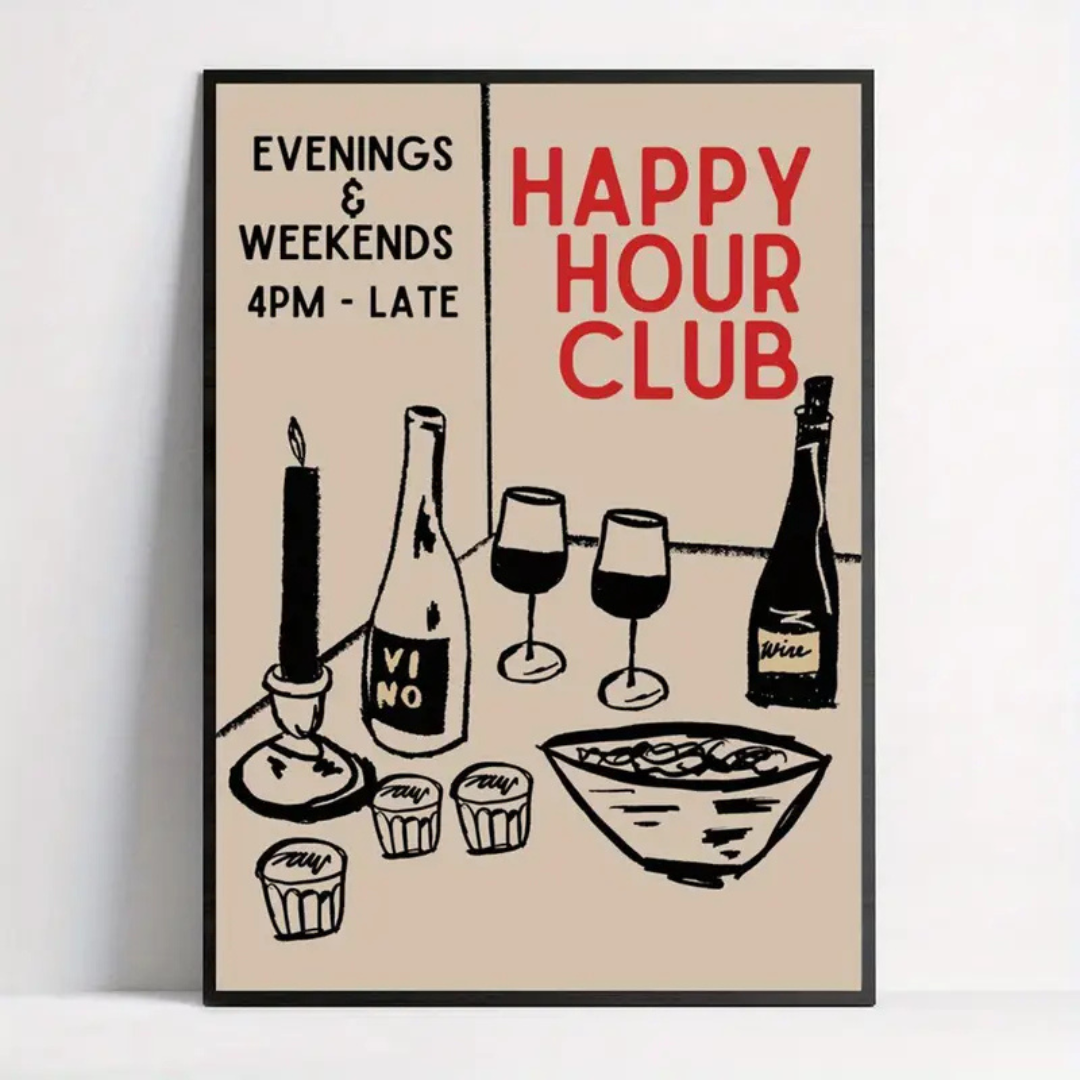 Happy Hour Club Canvas Poster