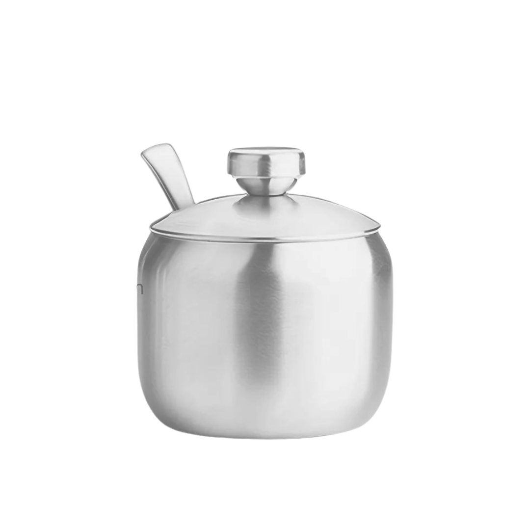 Brushed Stainless Steel Spice Jar With Spoon