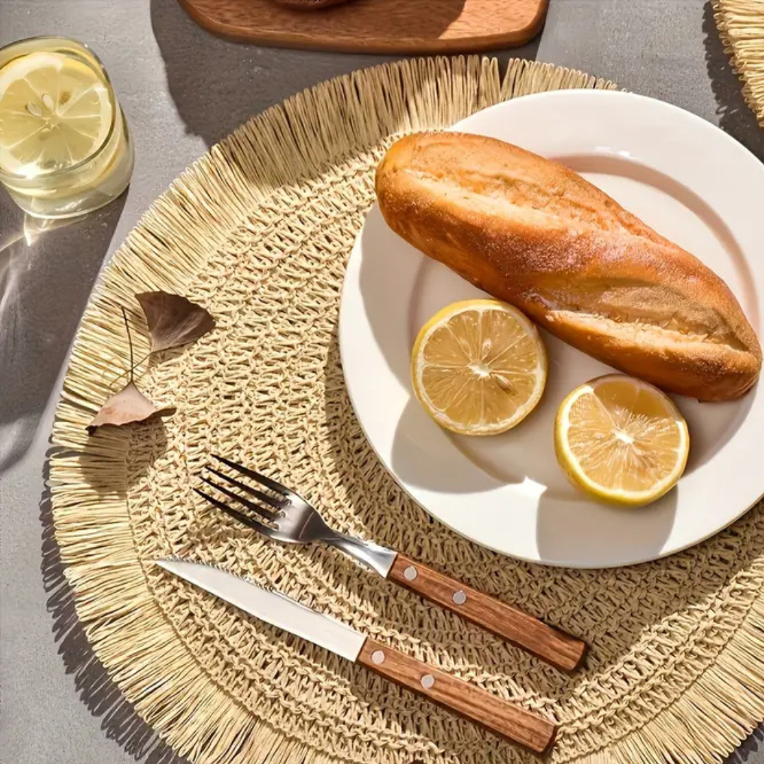 Woven Placemat in Natural Rayon - Set of 2