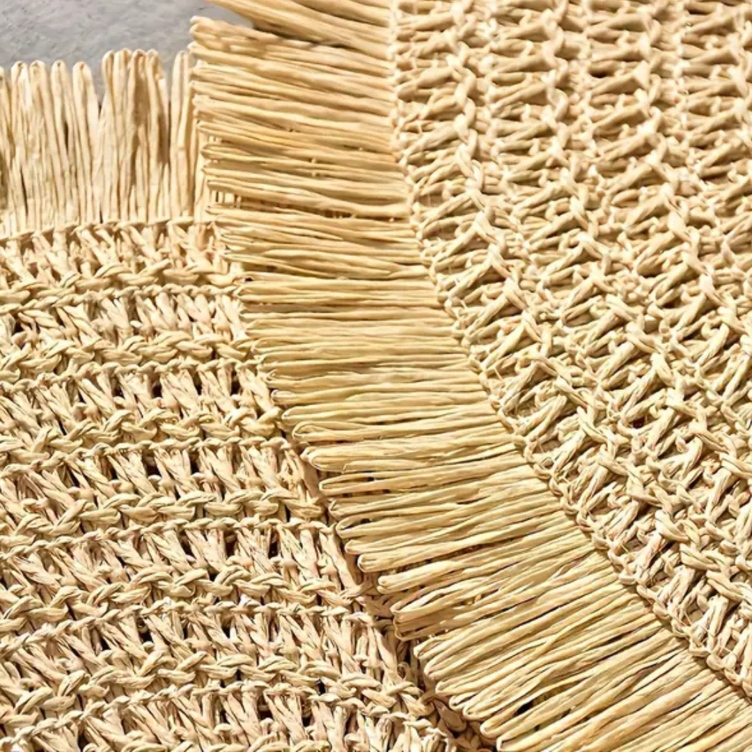 Woven Placemat in Natural Rayon - Set of 2