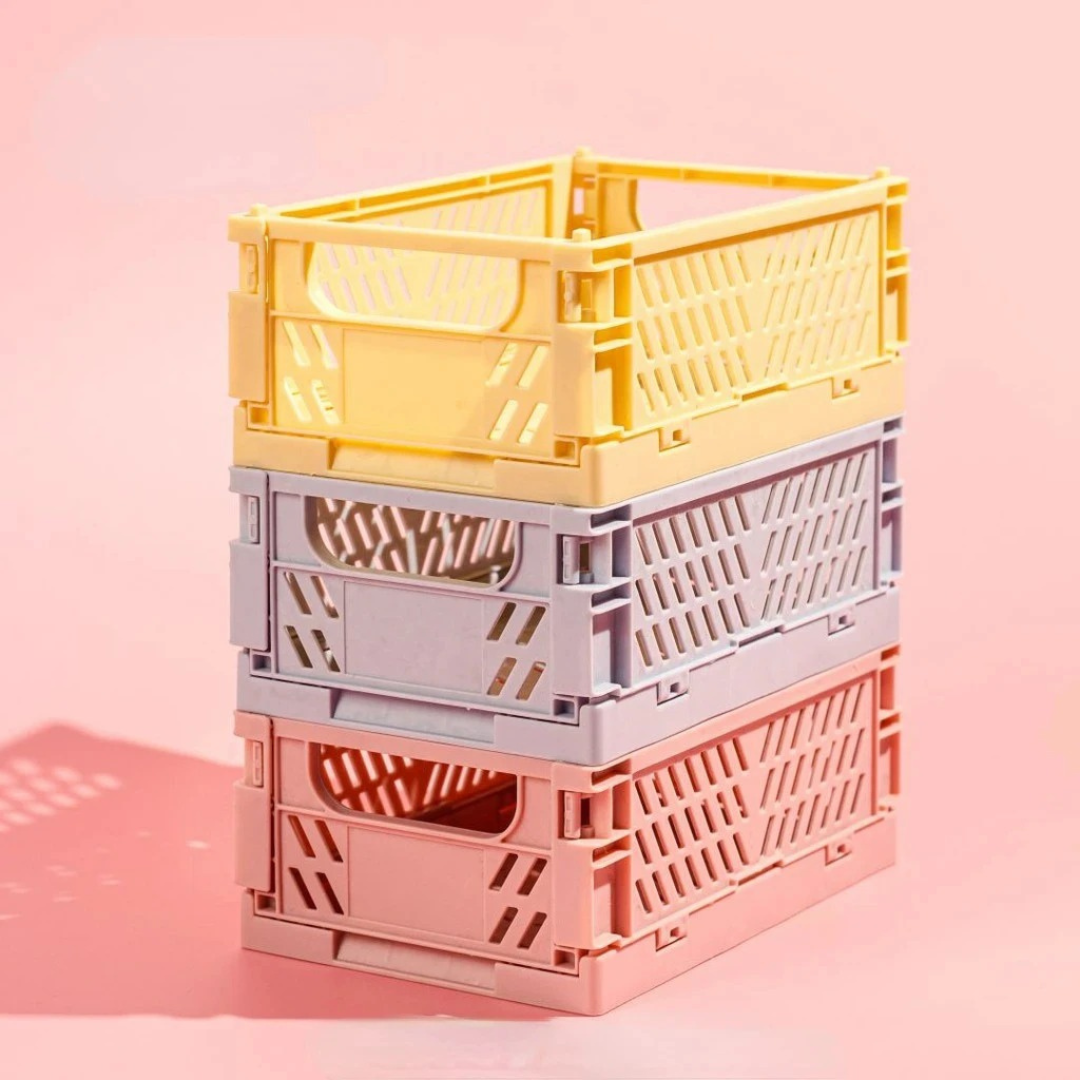 Small Plastic Crate in Yellow