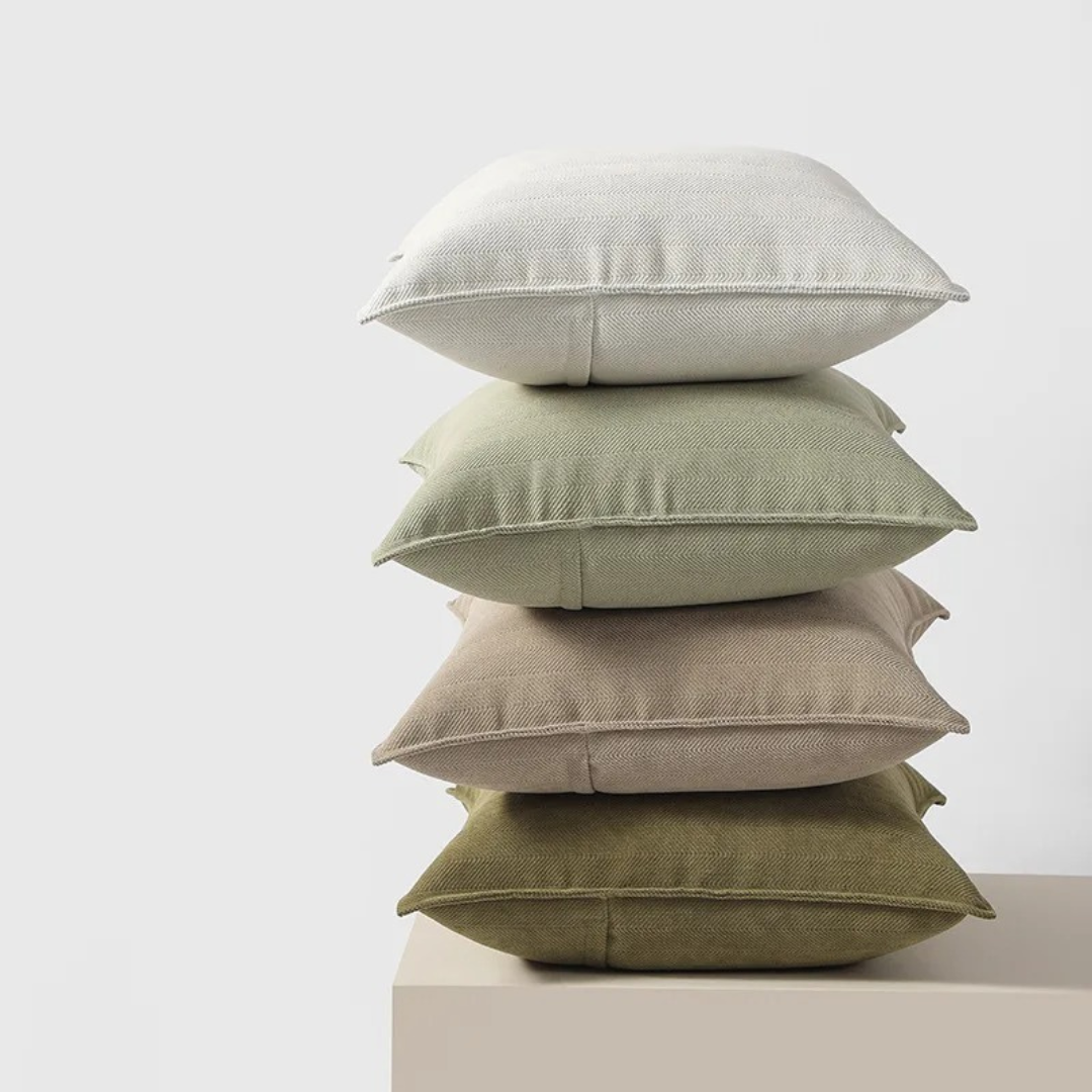 Herringbone Cushion Cover in Sage Green