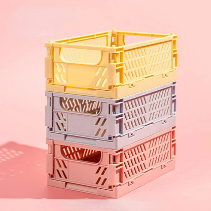 Small Plastic Crate in Pink