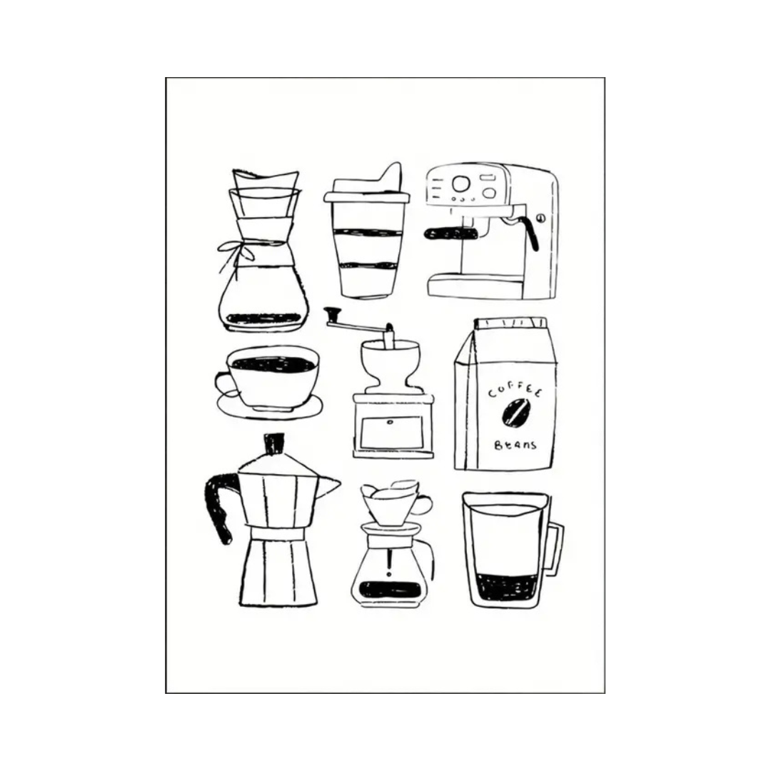 Coffee Styles Canvas Poster