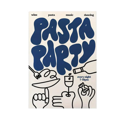 Pasta Party Canvas Poster