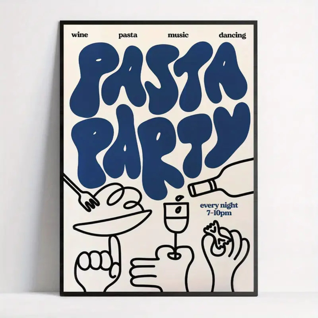 Pasta Party Canvas Poster