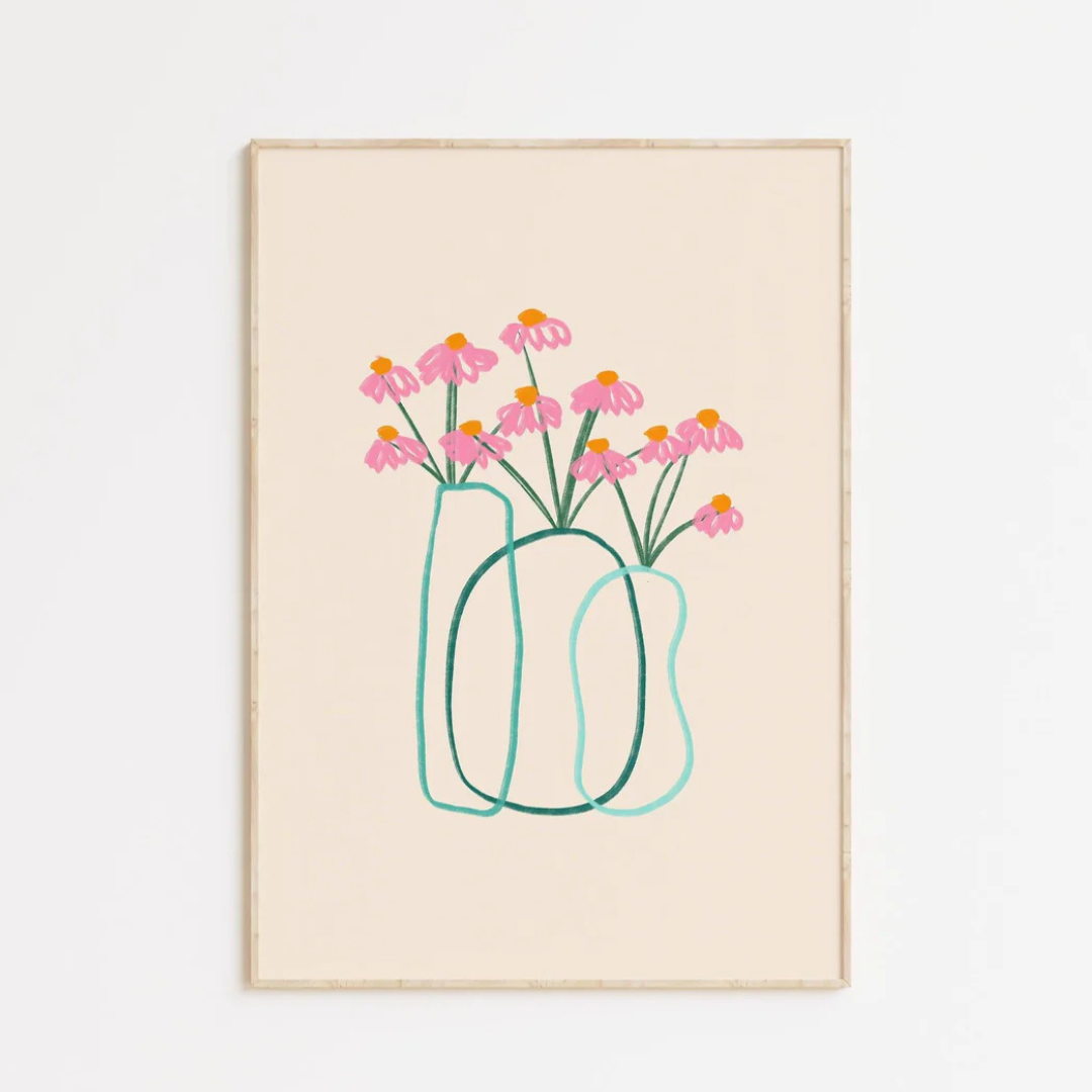 Pastel Flowers Canvas Poster