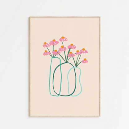 Pastel Flowers Canvas Poster