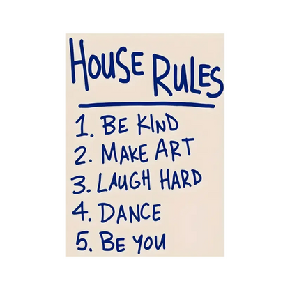 House Rules Canvas Poster