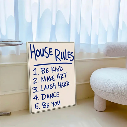 House Rules Canvas Poster