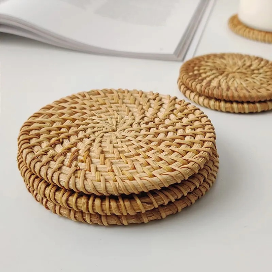 Rattan Coasters - Set of 2