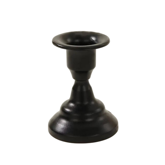 Metal Candlestick Holder in Black