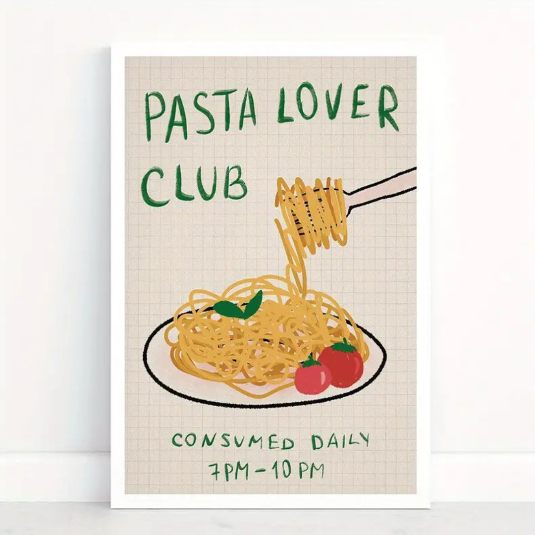 Pasta Lover Club Canvas Poster