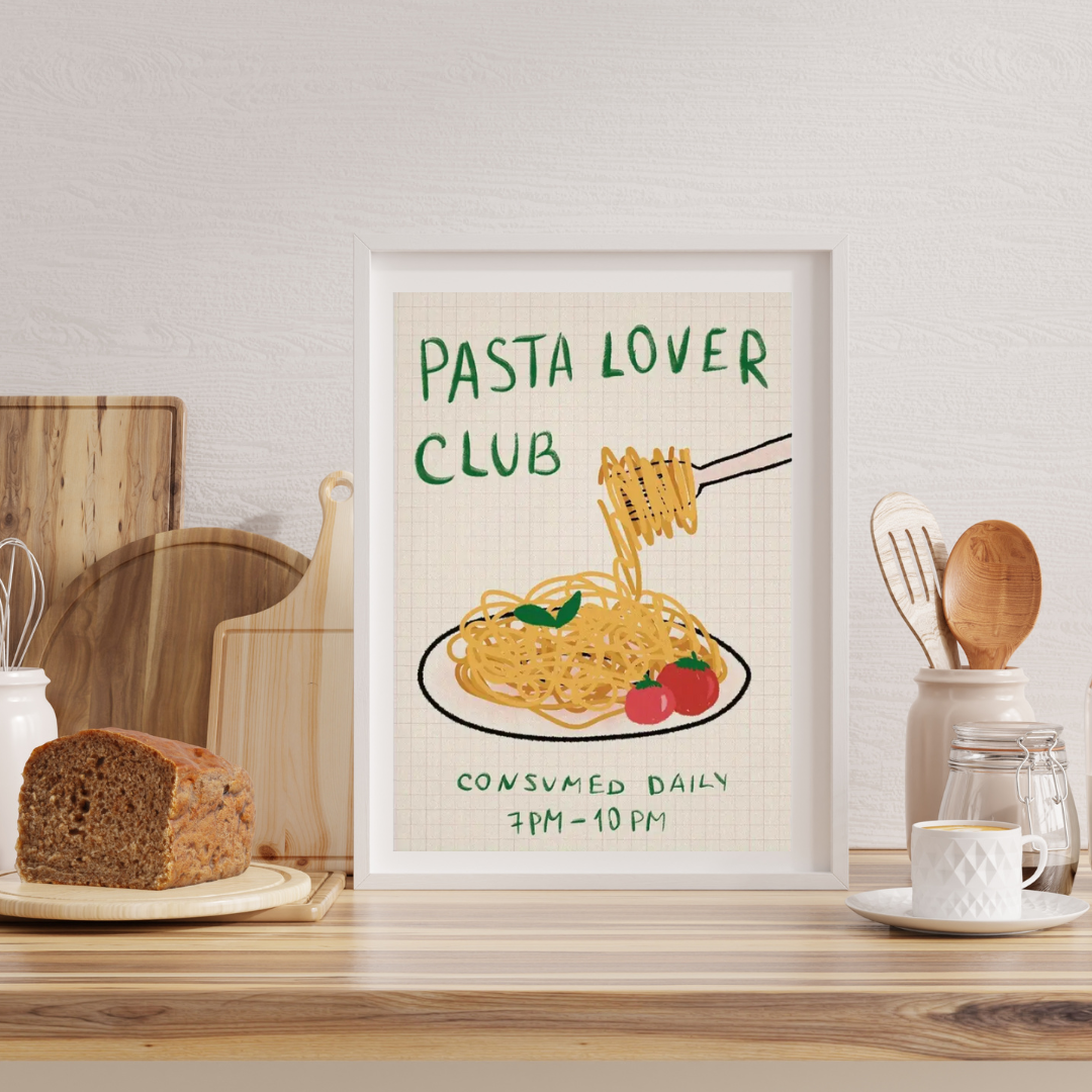 Pasta Lover Club Canvas Poster