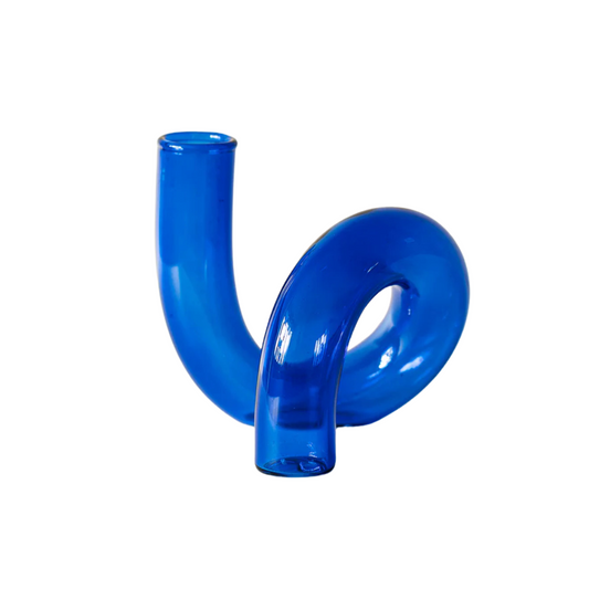 Tubular Glass Vase in Blue