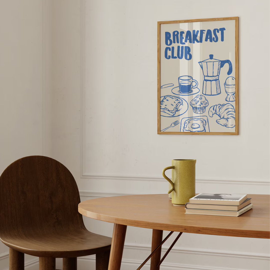 Breakfast Club Canvas Poster in Blue