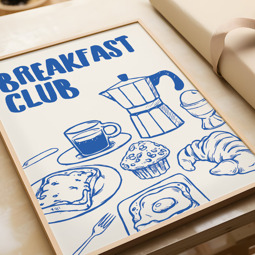 Breakfast Club Canvas Poster in Blue