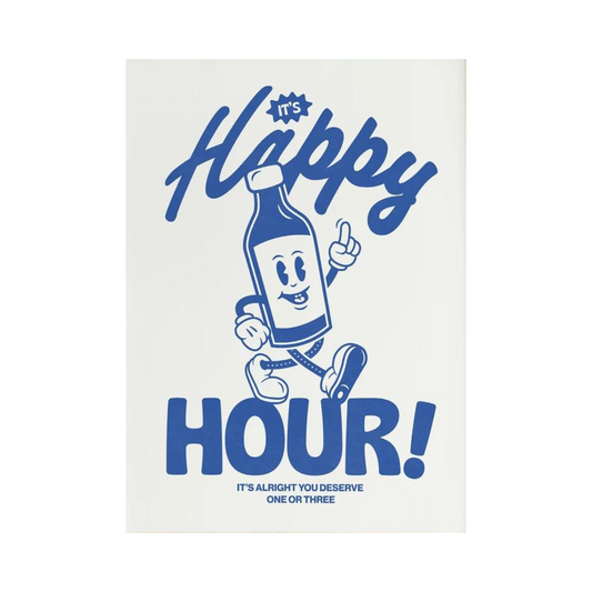 Happy Hour Canvas Poster in Blue