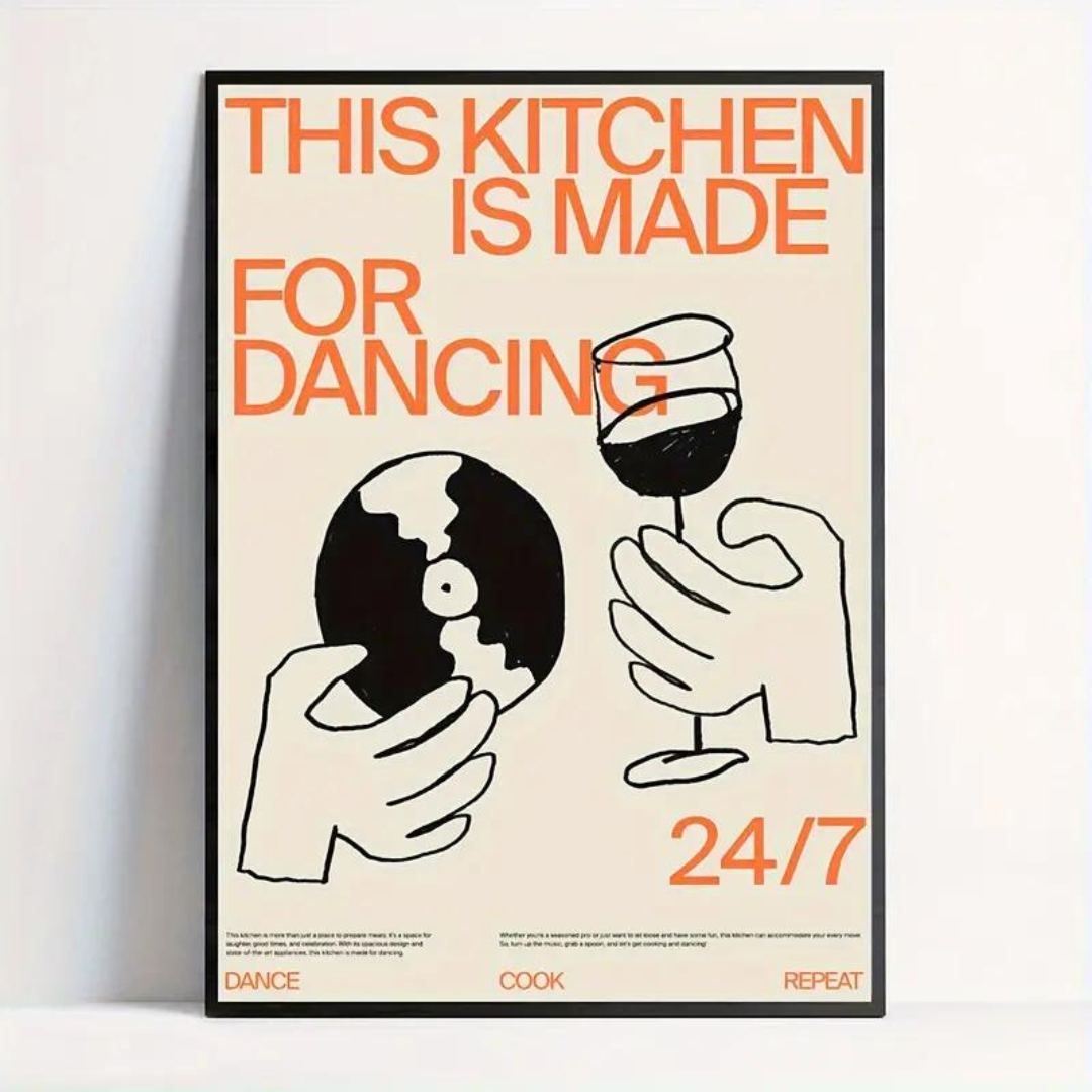 Dance, Cook, Repeat Canvas Poster