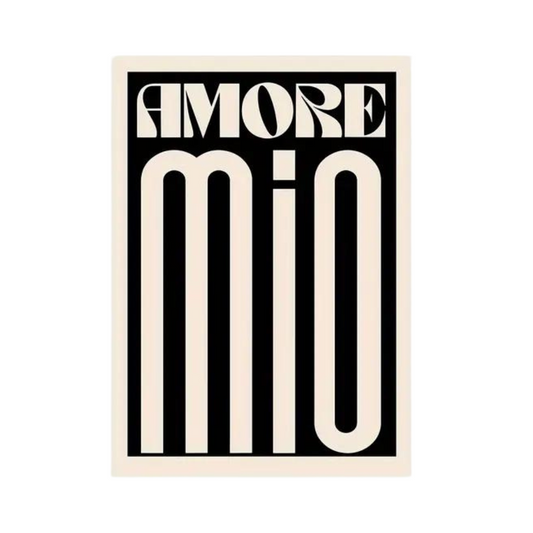 Amore Mio Canvas Poster in Black & White