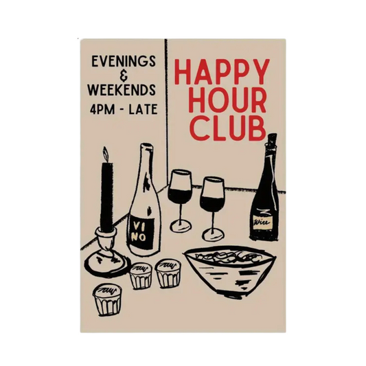 Happy Hour Club Canvas Poster