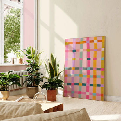 Abstract Pop Grid Canvas Poster