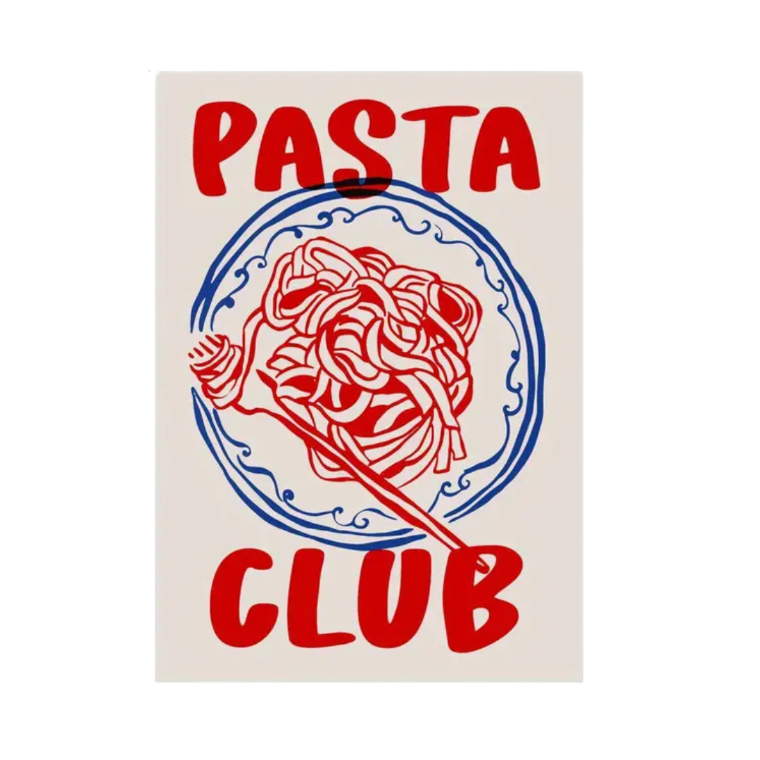 Pasta Club Canvas Poster