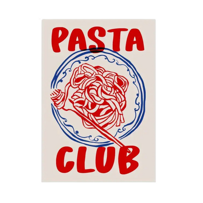 Pasta Club Canvas Poster