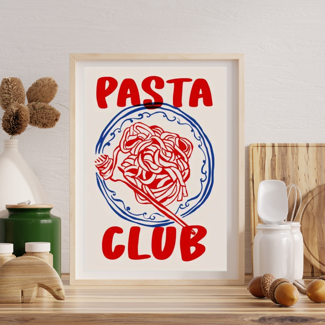 Pasta Club Canvas Poster