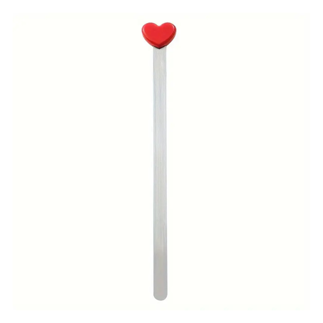 Love Heart Stainless Steel Bookmark in Red