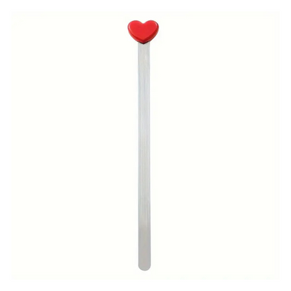 Love Heart Stainless Steel Bookmark in Red