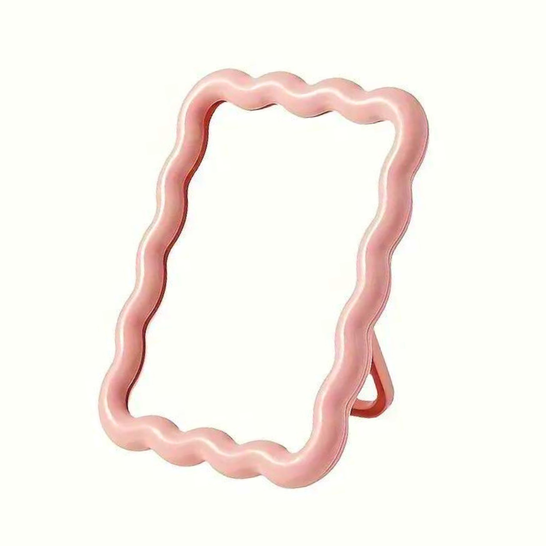 Wavy Make Up Mirror in Pink