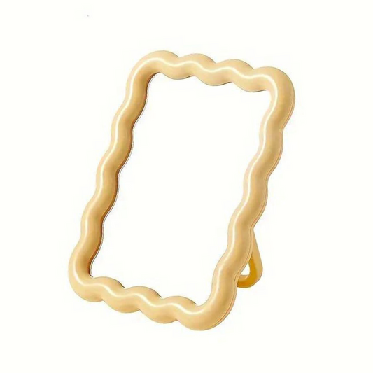 Wavy Make Up Mirror in Yellow