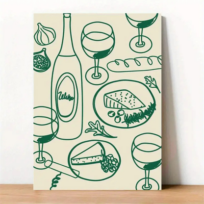 Cheese & Wine Canvas Poster