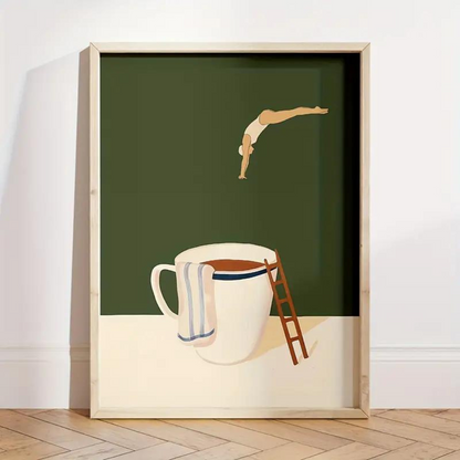 Coffee Dive Canvas Poster