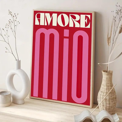 Amore Mio Canvas Poster in Red