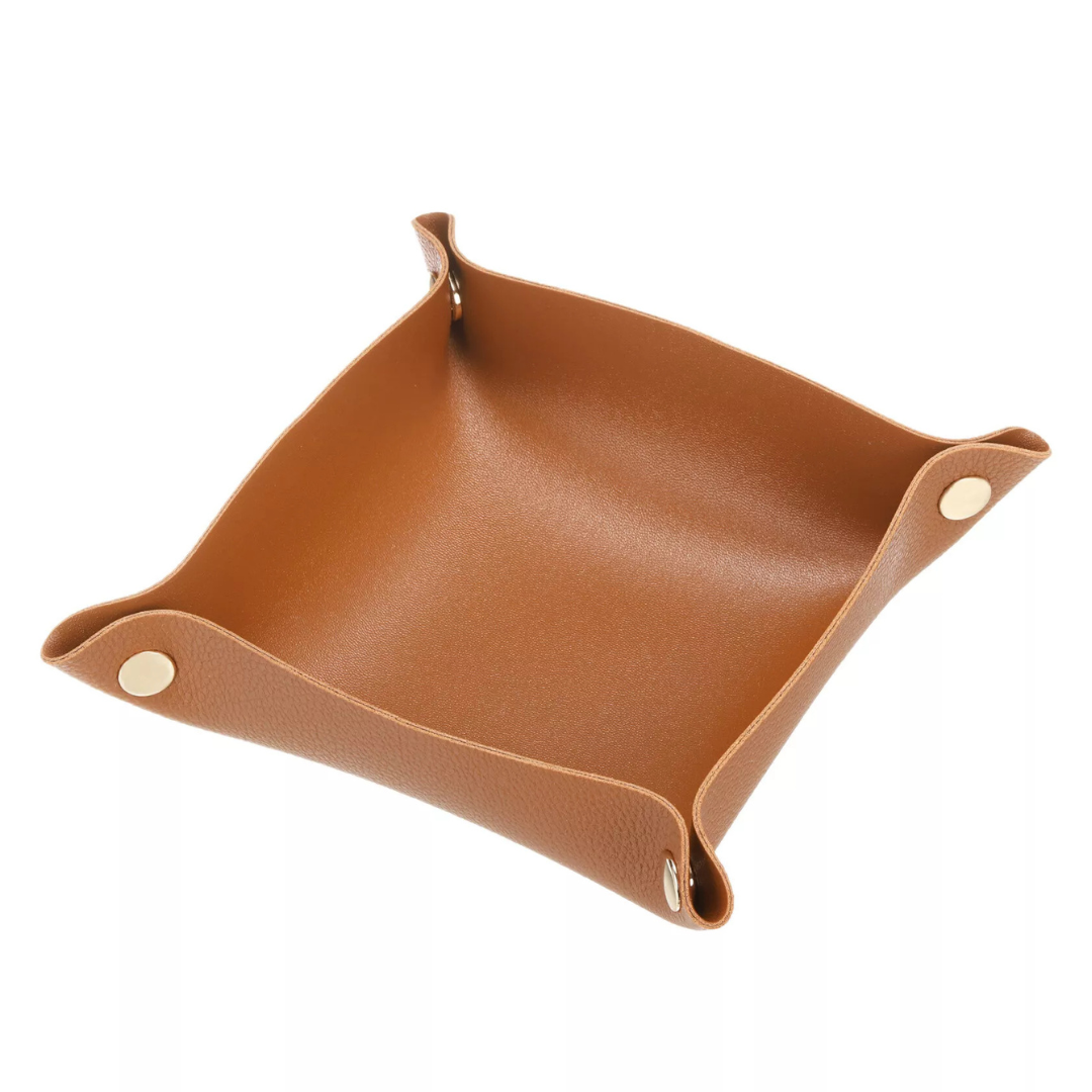 Vegan Leather Tidy Tray in Tan