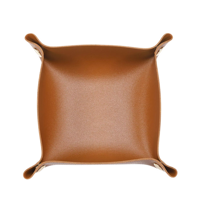 Vegan Leather Tidy Tray in Tan